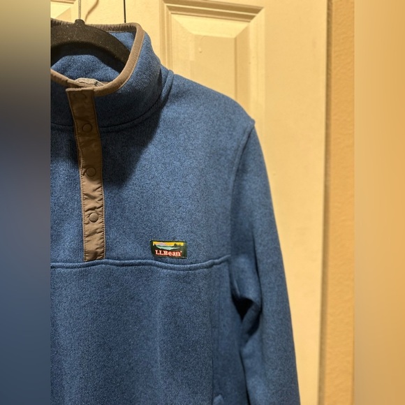 L.L.Bean Men’s Sweater Fleece Pullover Heather Blue Transitional Layer  ,size M - Picture 5 of 9